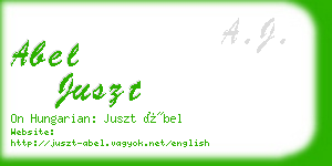 abel juszt business card